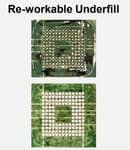 Reworkable underfill examples