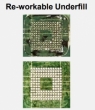 Reworkable underfill examples