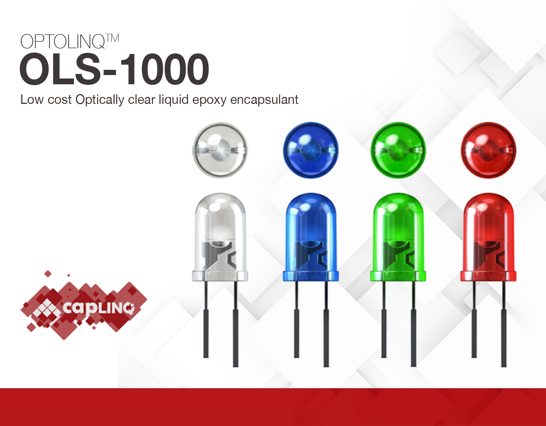 OptoLinq OLS1000 Optically Clear TwoPart Epoxy LED Liquid Encapsulant