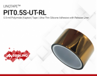 PIT0.5S-UT-RL | 0.5-mil Polyimide (Kapton) Tape | Ultra-Thin Silicone Adhesive with Release Liner