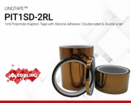 PIT1SD-2RL | 1mil Polyimide (Kapton) Tape with Silicone Adhesive | Double sided & Double Liner